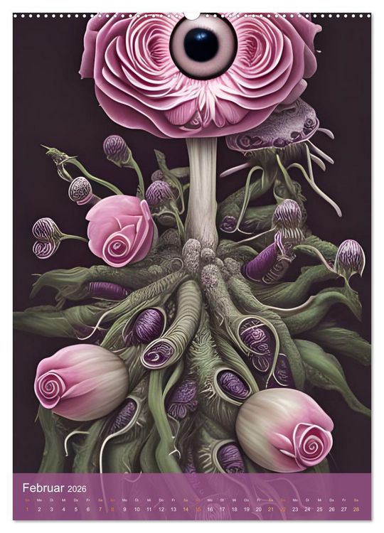 Produktbild: Rosige Aussichten - Diese Blumen beobachten dich auf Schritt und Tritt (hochwertiger Premium Wandkalender 2026 DIN A2 hoch), Kunstdruck in Hochglanz