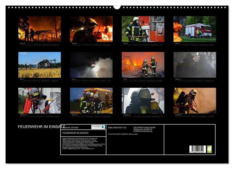 Produktbild: FEUERWEHR IM EINSATZ (Wandkalender 2026 DIN A2 quer), CALVENDO Monatskalender