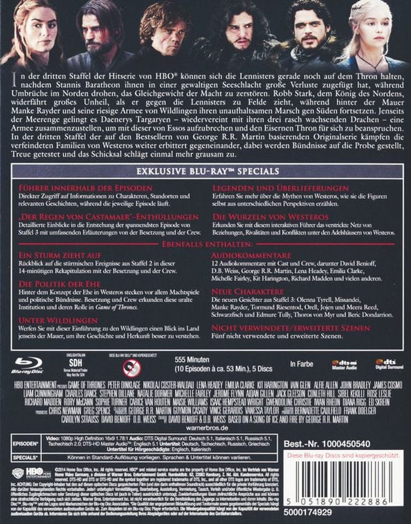 Produktbild: Game of Thrones - Staffel 3 [5 BRs]