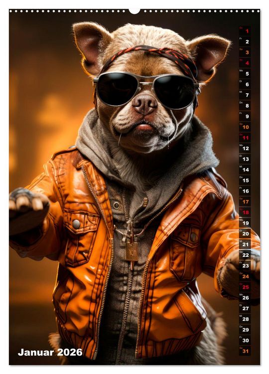 Produktbild: Stylische Hunde (hochwertiger Premium Wandkalender 2026 DIN A2 hoch), Kunstdruck in Hochglanz