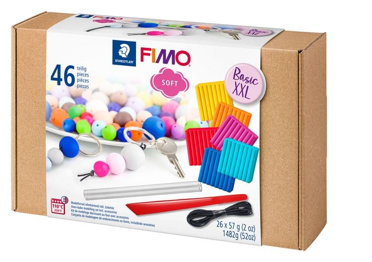 Produktbild: STAEDTLER FIMO soft 8023, ofenh&auml;rtende Modelliermasse, Set Basic XXL, 26 x 57 g FIMO soft Bl&ouml;cke