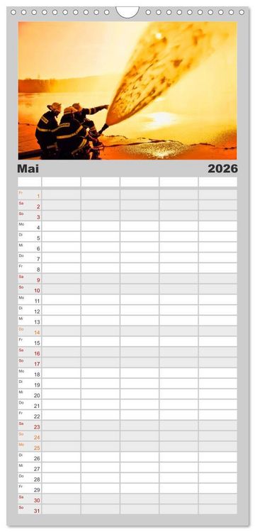 Produktbild: Familienplaner 2026 - Feuerwehr - weltweit im Einsatz mit 5 Spalten (Wandkalender, 21 x 45 cm) CALVENDO