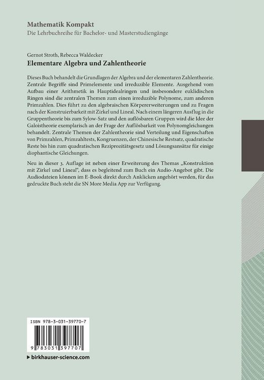 Produktbild: Elementare Algebra und Zahlentheorie