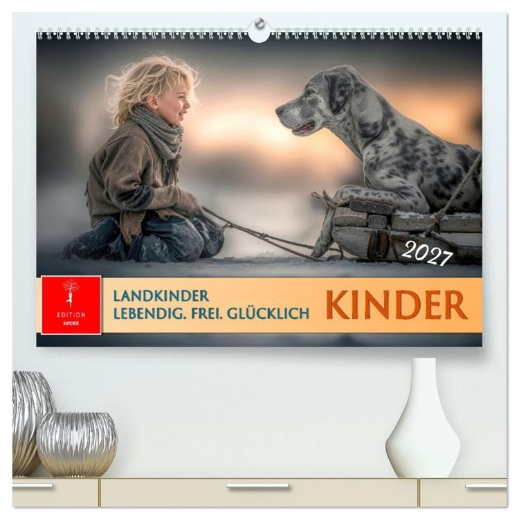 Produktbild: Kinder. Landkinder - Lebendig. Frei. Gl&uuml;cklich. (hochwertiger Premium Wandkalender 2027 DIN A2 quer), Kunstdruck in Hochglanz