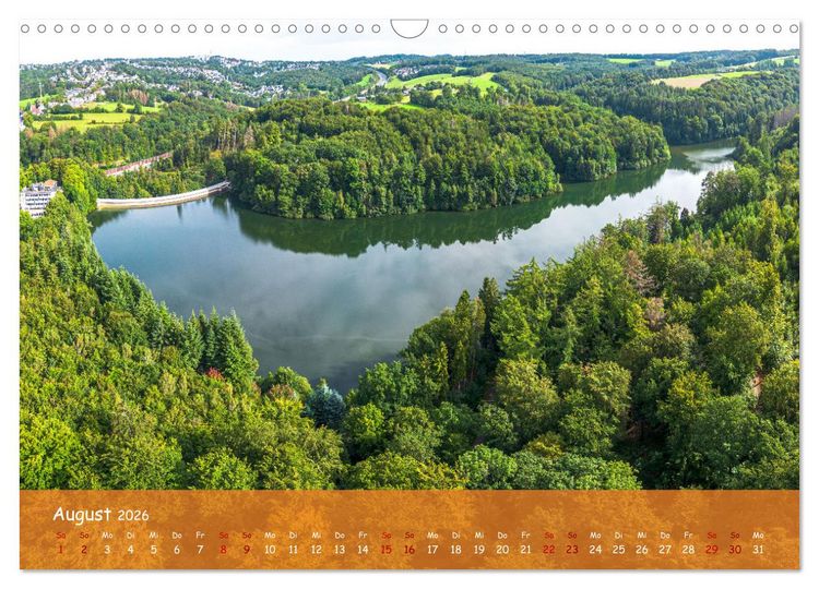 Produktbild: Talsperren der Wupper und ihrer Nebenfl&uuml;sse aus der Vogelperspektive (Wandkalender 2026 DIN A3 quer), CALVENDO Monatskalender