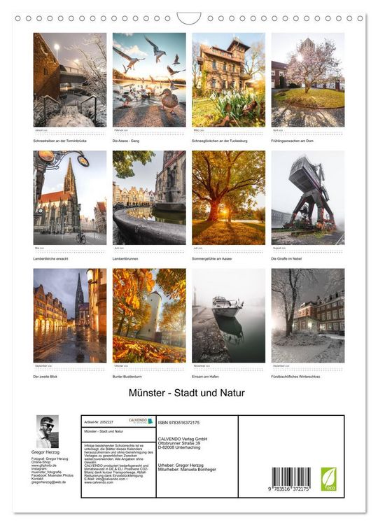 Produktbild: M&uuml;nster - Stadt und Natur (Wandkalender 2026 DIN A3 hoch), CALVENDO Monatskalender