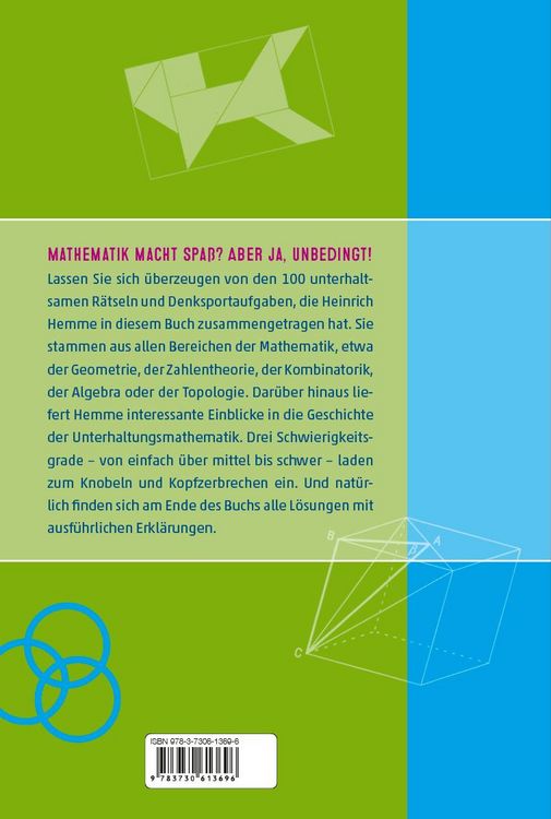 Produktbild: 100 mathematische R&auml;tsel mit ausf&uuml;hrlichen L&ouml;sungen
