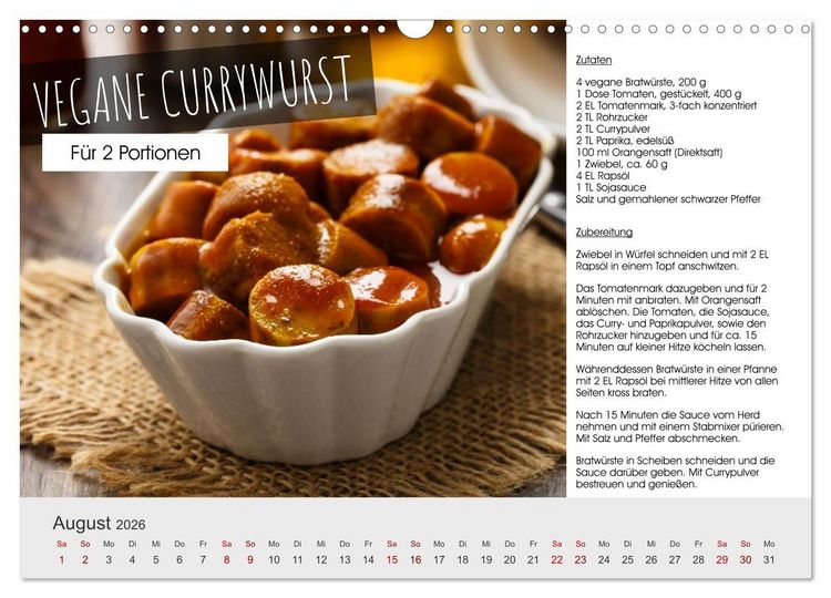 Produktbild: Vegetarisch - leicht und lecker (Wandkalender 2026 DIN A3 quer), CALVENDO Monatskalender