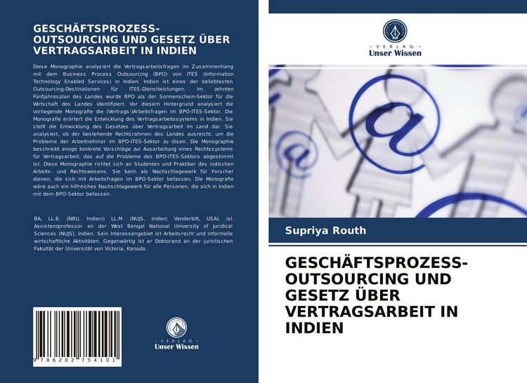 Produktbild: Gesch&auml;ftsprozess-Outsourcing und Gesetz &uuml;ber Vertragsarbeit in Indien