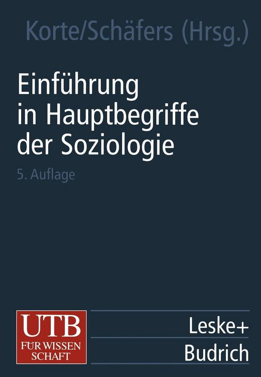 Produktbild: Einf&uuml;hrung in Hauptbegriffe der Soziologie