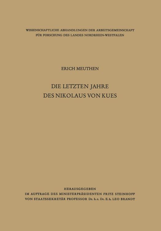 Produktbild: Die letzten Jahre des Nikolaus von Kues