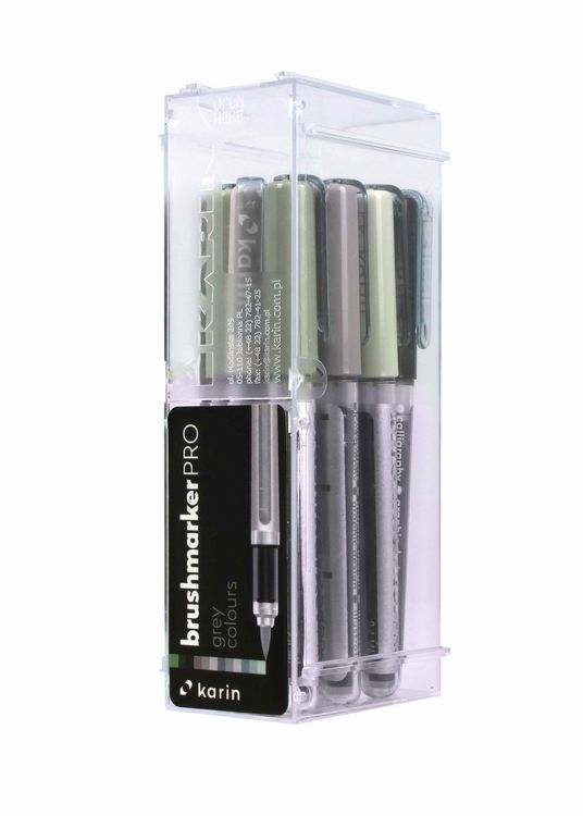 Produktbild: KARIN Marker Brushmarker PRO Gray Colours, 12 Farben