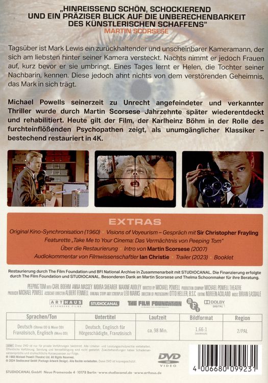 Produktbild: Peeping Tom - Augen der Angst - Digital Remastered