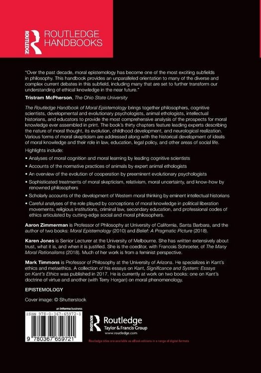 Produktbild: The Routledge Handbook of Moral Epistemology