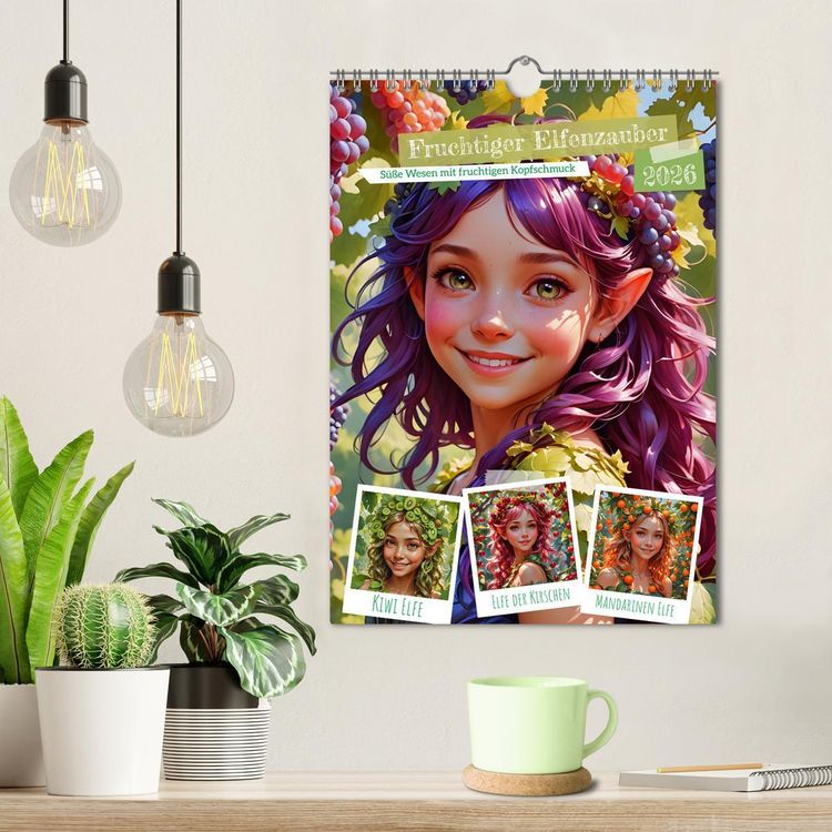 Produktbild: Fruchtiger Elfenzauber (Wandkalender 2026 DIN A4 hoch), CALVENDO Monatskalender