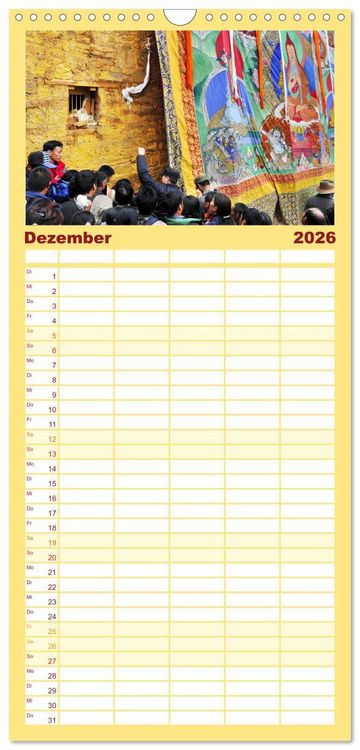 Produktbild: Familienplaner 2026 - Tibet bewegt mit 5 Spalten (Wandkalender, 21 x 45 cm) CALVENDO