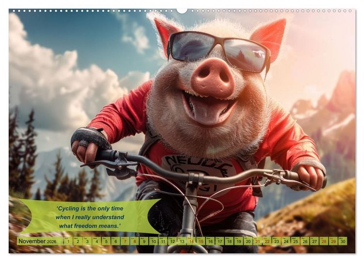 Produktbild: Funny charming animals on a bicycle (Wall Calendar 2026 DIN A2 landscape), CALVENDO 12 Month Wall Calendar