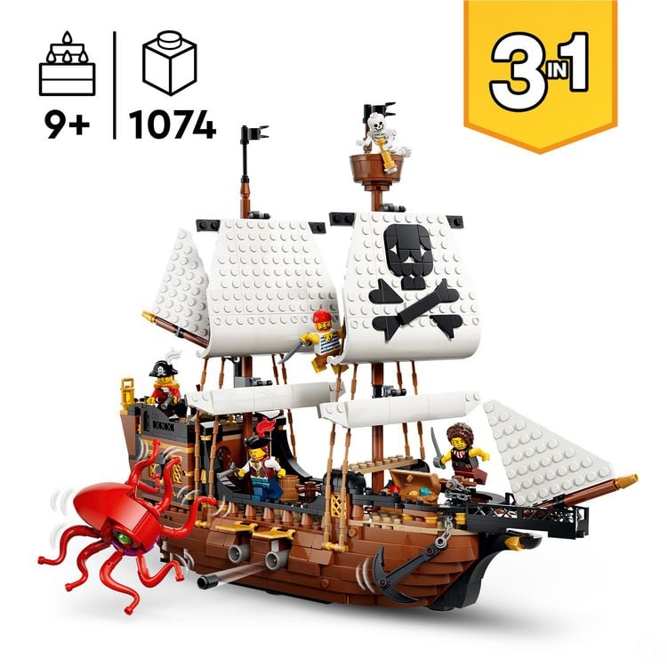 Produktbild: LEGO Creator 31387 Legend&auml;res Piratenschiff, Spielzeug ab 9 Jahren