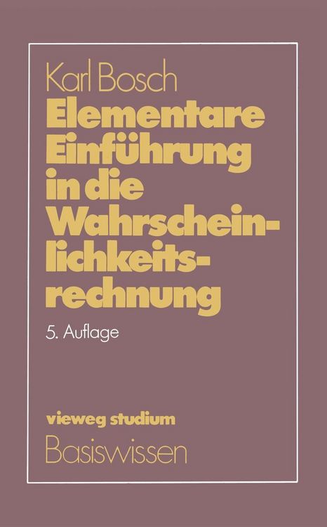 Produktbild: Elementare Einf&uuml;hrung in die Wahrscheinlichkeitsrechnung
