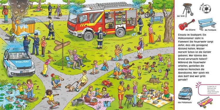 Produktbild: H&ouml;r mal (Soundbuch): Wimmelbuch: Feuerwehr