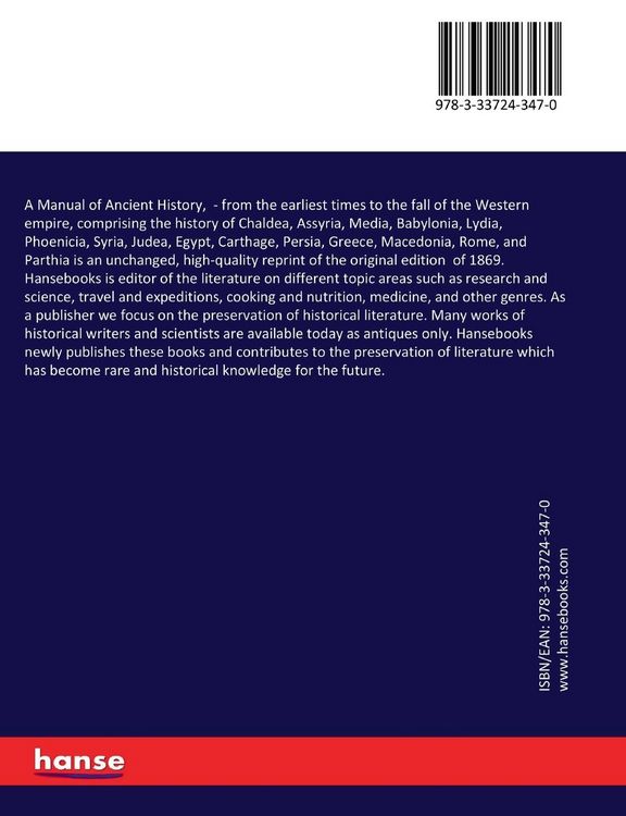 Produktbild: A Manual of Ancient History,