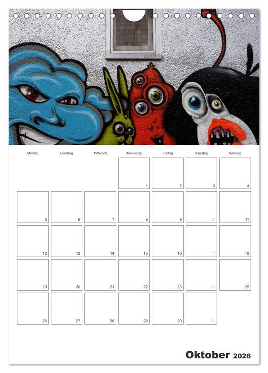 Produktbild: GRAFFITI 2026 / Planer (Wandkalender 2026 DIN A4 hoch), CALVENDO Monatskalender
