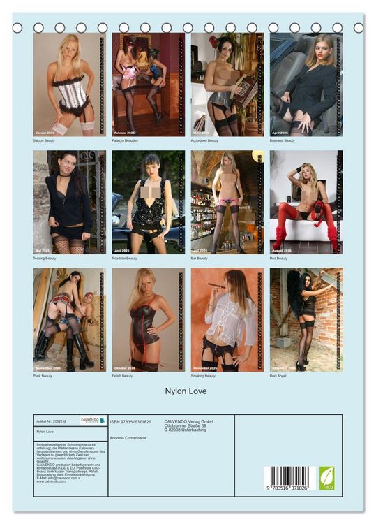 Produktbild: Nylon Love (Tischkalender 2026 DIN A5 hoch), CALVENDO Monatskalender