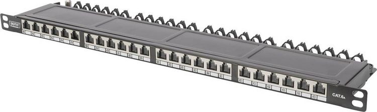 Produktbild: Digitus DN-91624S-SL-EA 24 Port Netzwerk-Patchpanel 483mm (19\") CAT 6a 0.5 HE