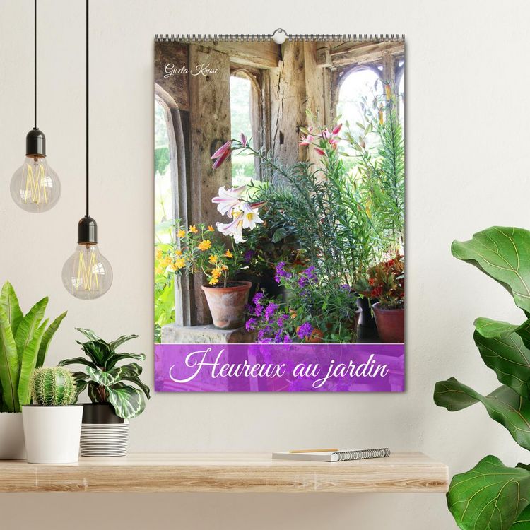 Produktbild: Heureux au jardin (Calendrier mural 2026 DIN A2 horizontal), CALVENDO calendrier mensuel