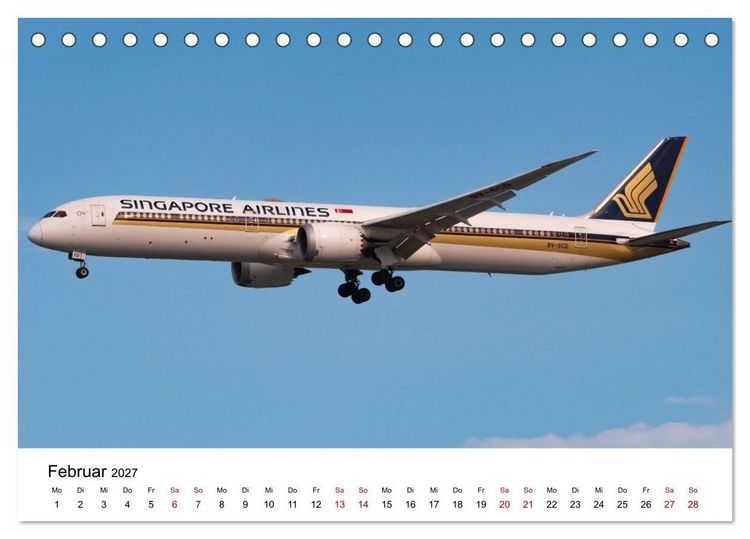 Produktbild: Singapore Airlines - Die ganze Flotte (Tischkalender 2027 DIN A5 quer), CALVENDO Monatskalender