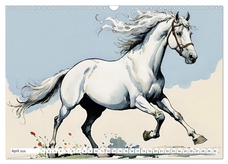 Produktbild: Lipizzaner. Kunstvolle Portr&auml;ts sch&ouml;ner Pferde (Wandkalender 2026 DIN A3 quer), CALVENDO Monatskalender