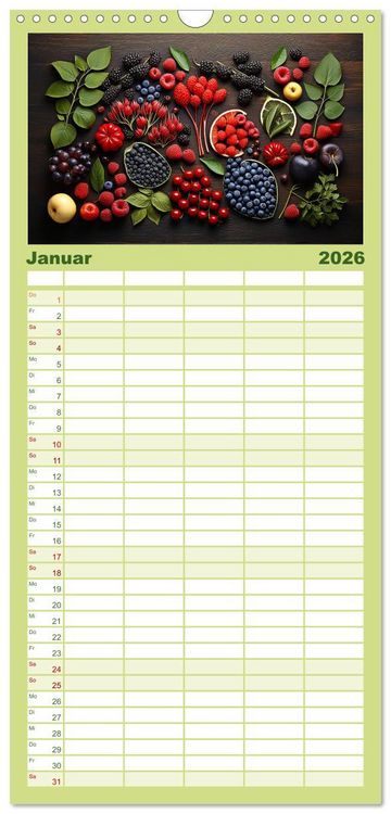 Produktbild: Familienplaner 2026 - Ordentlich Vegetarisch mit 5 Spalten (Wandkalender, 21 x 45 cm) CALVENDO
