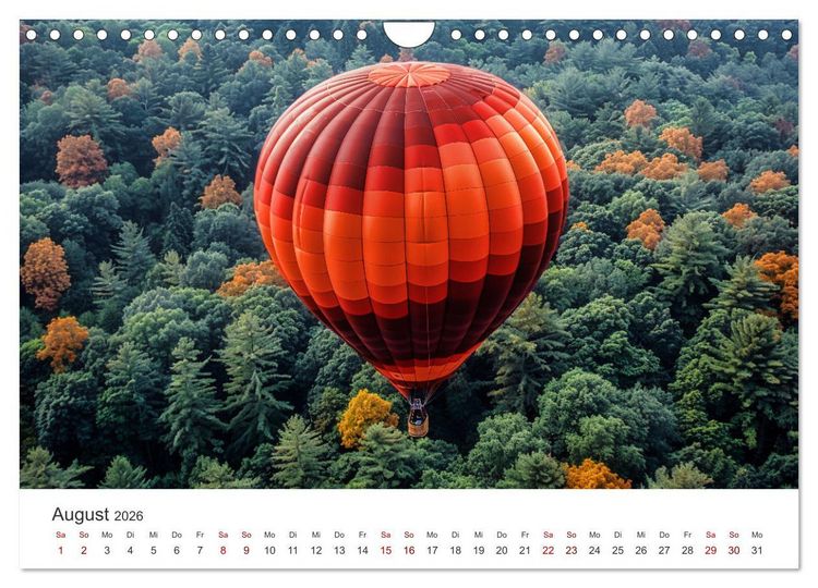 Produktbild: Freiheit im Wind - Mit dem Ballon durchs Jahr (Wandkalender 2026 DIN A4 quer), CALVENDO Monatskalender