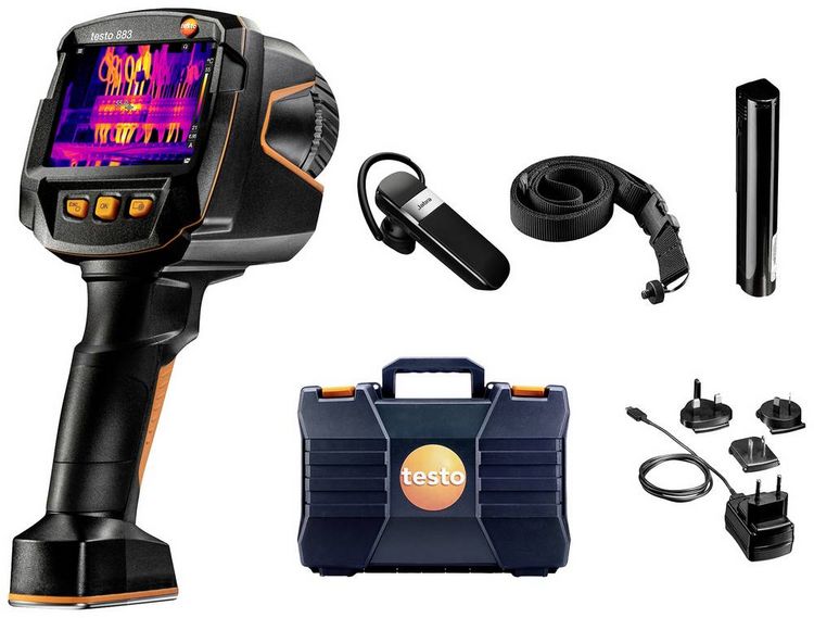 Produktbild: Testo 883-2 W&auml;rmebildkamera -30 bis 650&deg;C 27Hz WiFi, Touchscreen