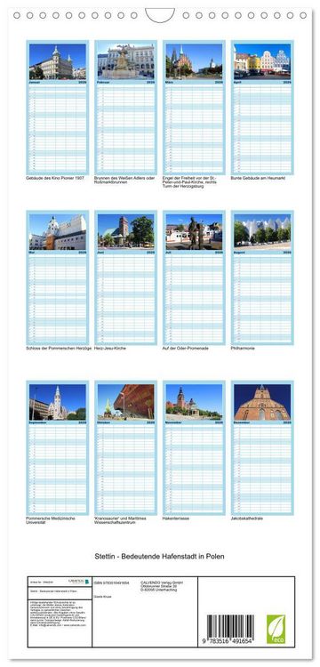 Produktbild: Familienplaner 2026 - Stettin - Bedeutende Hafenstadt in Polen mit 5 Spalten (Wandkalender, 21 x 45 cm) CALVENDO