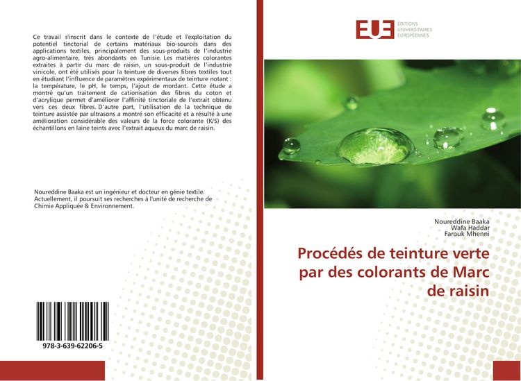 Produktbild: Proc&eacute;d&eacute;s de teinture verte par des colorants de Marc de raisin