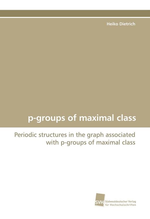 Produktbild: P-groups of maximal class