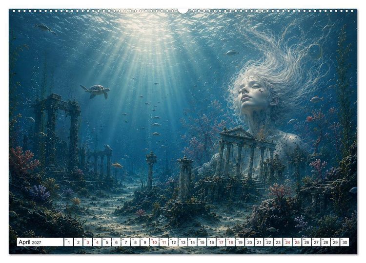 Produktbild: Atlantis der Träume - Magische Unterwasserwelten voller Fantasie (Wandkalender 2027 DIN A2 quer), CALVENDO Monatskalender