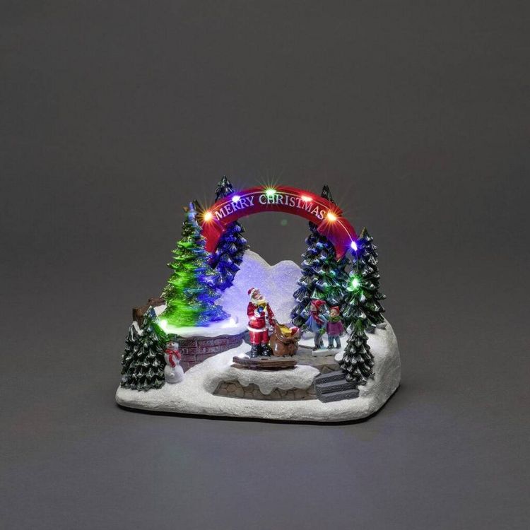 Produktbild: Konstsmide 4244-000 Weihnachtsmann mit Kind Mehrfarbig LED Bunt mit Schalter, mit Musik