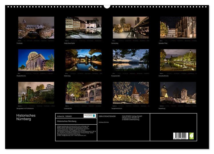Produktbild: Historisches N&uuml;rnberg (Wandkalender 2026 DIN A2 quer), CALVENDO Monatskalender