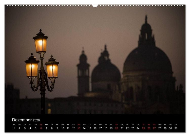 Produktbild: Venedig bei Nacht (Wandkalender 2026 DIN A2 quer), CALVENDO Monatskalender