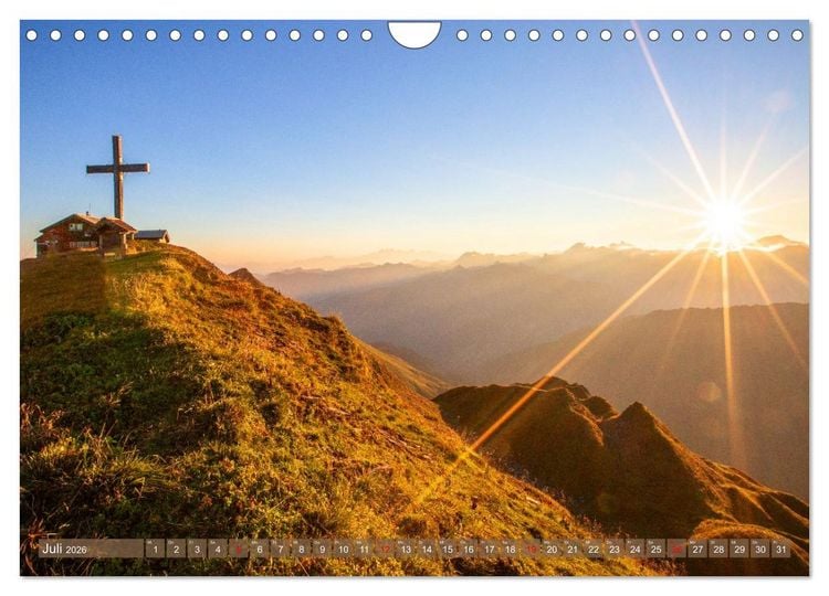 Produktbild: Gipfelkreuze im Sonnenlicht (Wandkalender 2026 DIN A4 quer), CALVENDO Monatskalender