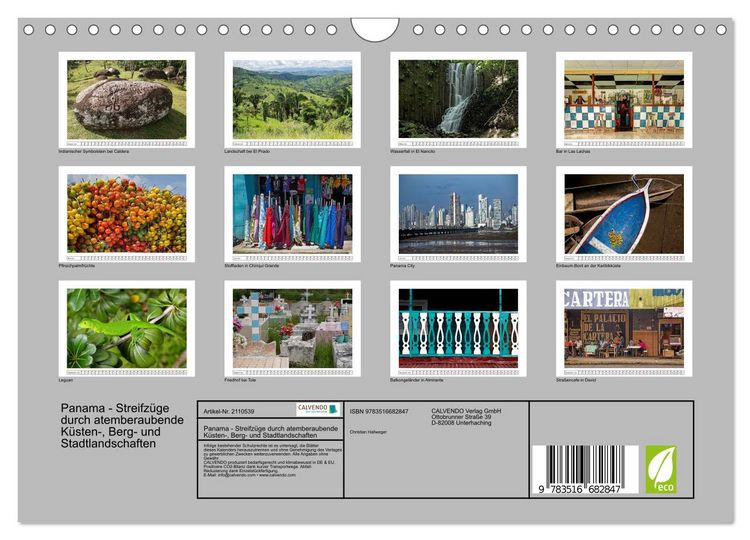 Produktbild: Panama - Streifz&uuml;ge durch atemberaubende K&uuml;sten-, Berg- und Stadtlandschaften (Wandkalender 2026 DIN A4 quer), CALVENDO Monatskalender