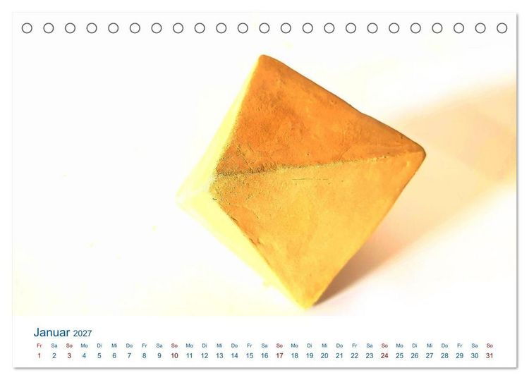 Produktbild: Formvollendete Symmetrie - Die platonischen K&ouml;rper modelliert mit Ton (Tischkalender 2027 DIN A5 quer), CALVENDO Monatskalender