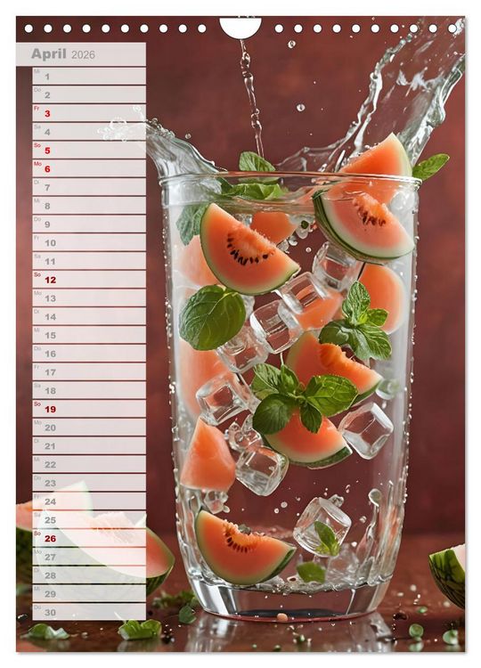 Produktbild: Vitalit&auml;t im Glas - Erfrischende Momente mit Infused Water Kreationen (Wandkalender 2026 DIN A4 hoch), CALVENDO Monatskalender