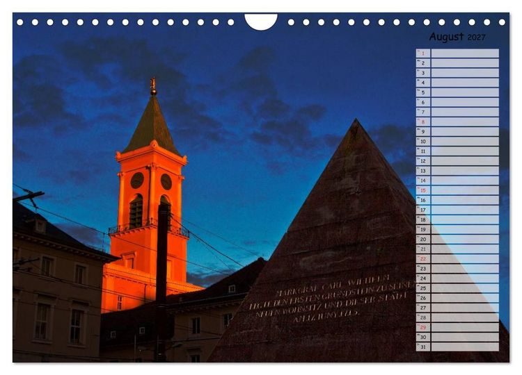 Produktbild: KARLSRUHE F&Uuml;R NACHTSCHW&Auml;RMER (Wandkalender 2027 DIN A4 quer), CALVENDO Monatskalender