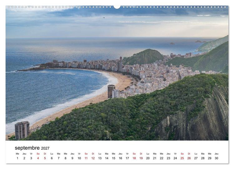 Produktbild: RIO DE JANEIRO Contrastes. Couleurs. Lumi&egrave;re. (Calendrier mural 2027 DIN A2 vertical) calendrier de bureau