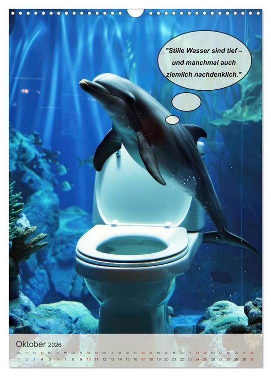Produktbild: Tierisch lustiger Toilettenhumor (Wandkalender 2026 DIN A3 hoch), CALVENDO Monatskalender