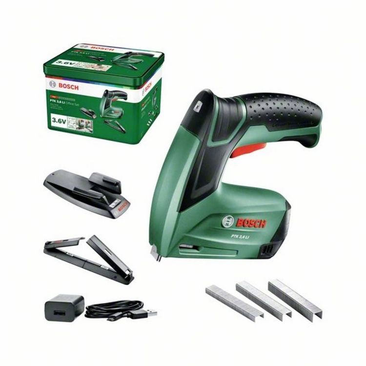 Produktbild: Bosch Home and Garden PTK 3,6 LI Office Set 0603968202 Akkutacker Klammernl&auml;nge 4 - 10mm