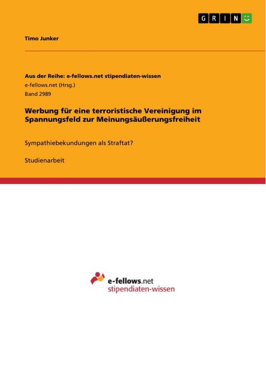 Produktbild: Werbung f&uuml;r eine terroristische Vereinigung im Spannungsfeld zur Meinungs&auml;u&szlig;erungsfreiheit